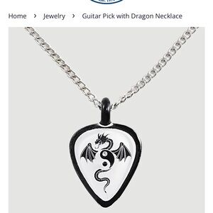 Dragon Yin Yang Guitar Pick Necklace